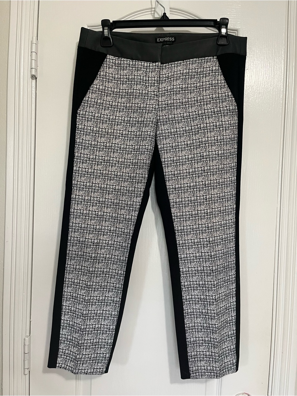 Express Black & White Tweed Ponte Pants - Columnist